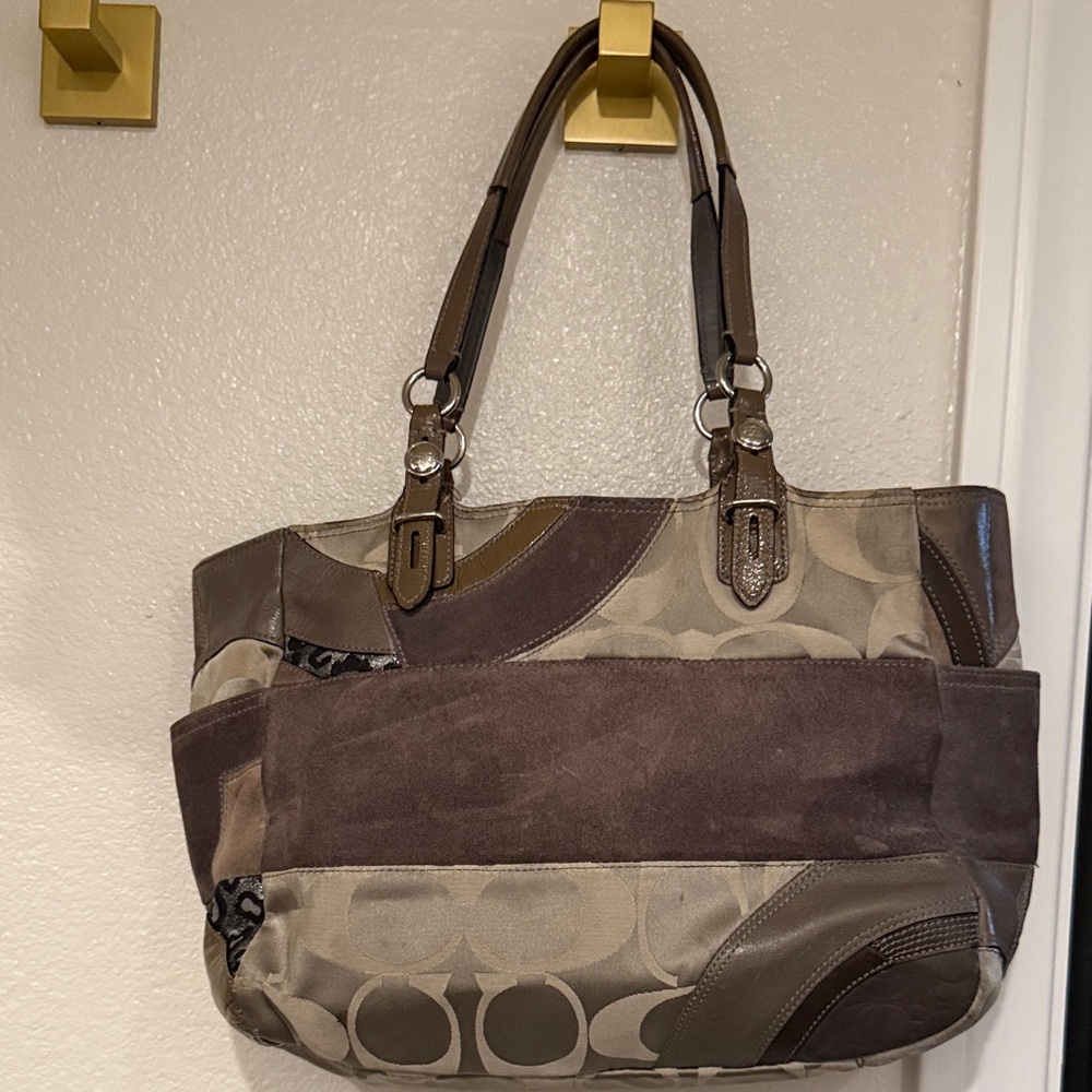 Coach Patchwork Shoulder Bag In Gray - image 2